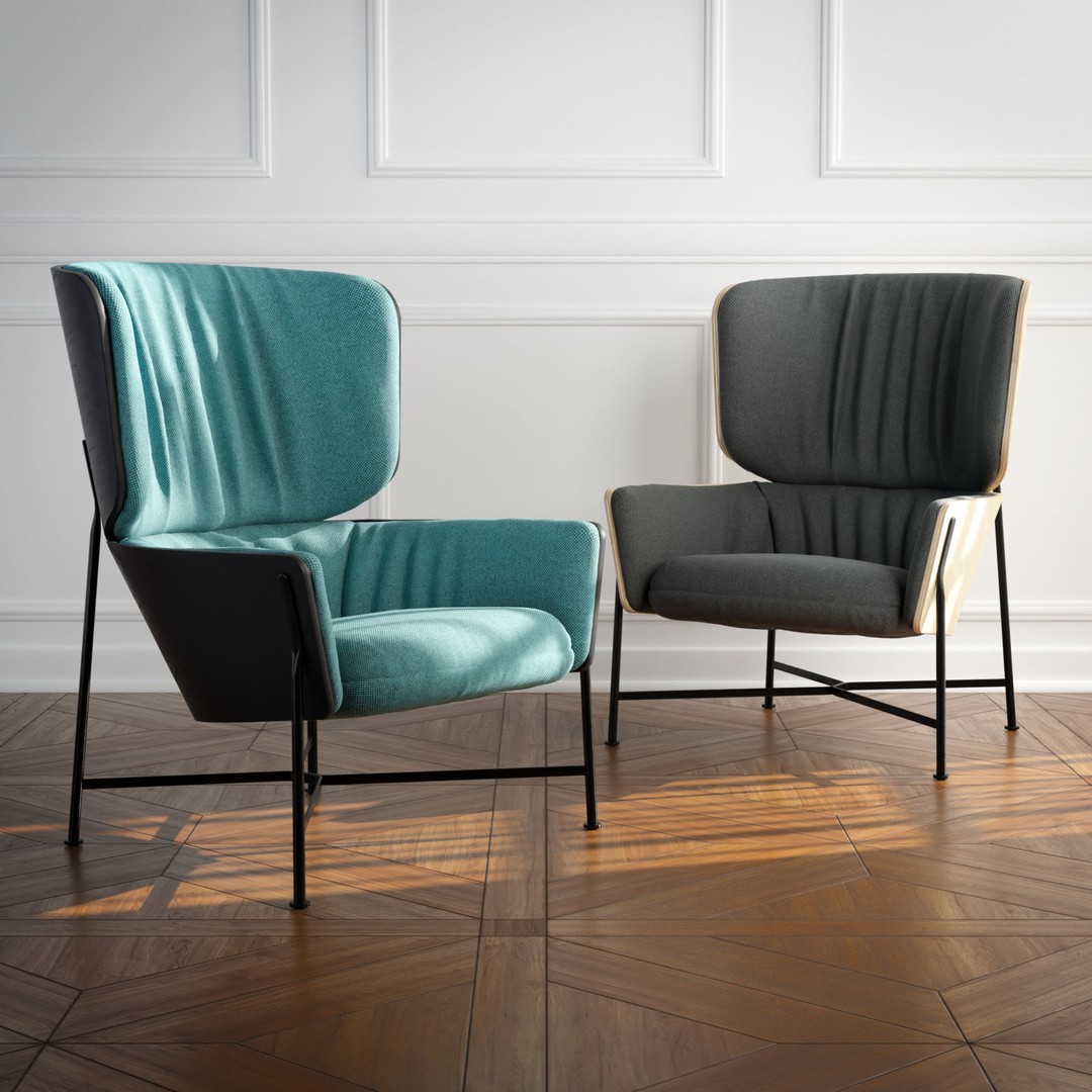 Caristo Armchair 3D Model – Stylish Indoor Armchair, PBR Textures - View 3