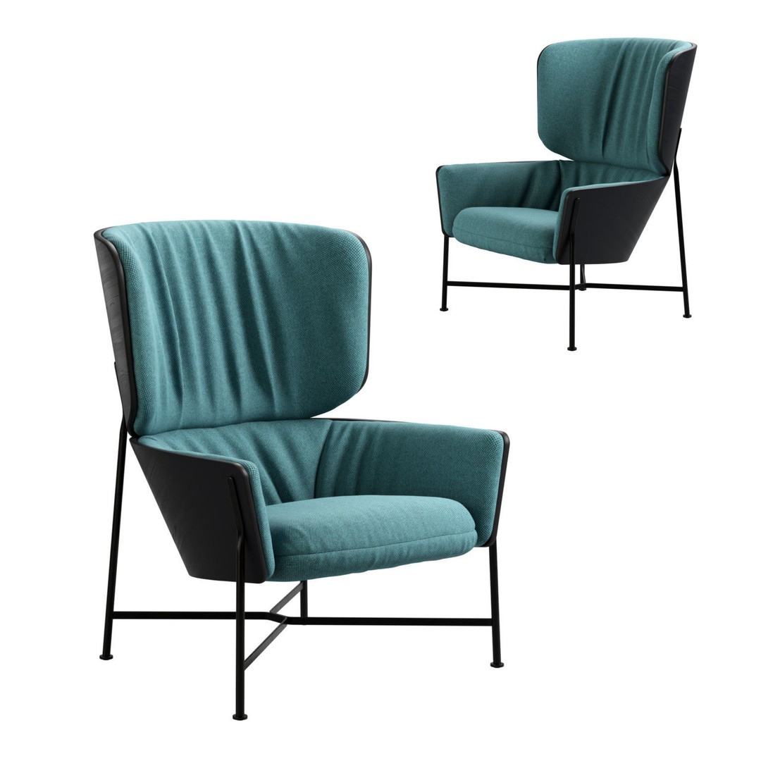 Caristo Armchair 3D Model – Stylish Indoor Armchair, PBR Textures - View 4