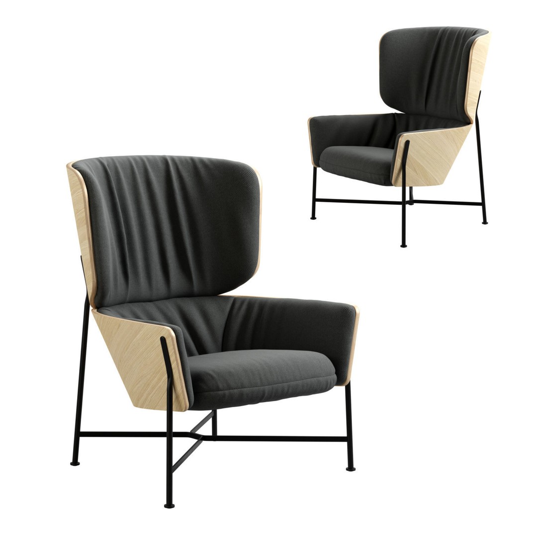 Caristo Armchair 3D Model – Stylish Indoor Armchair, PBR Textures - View 5