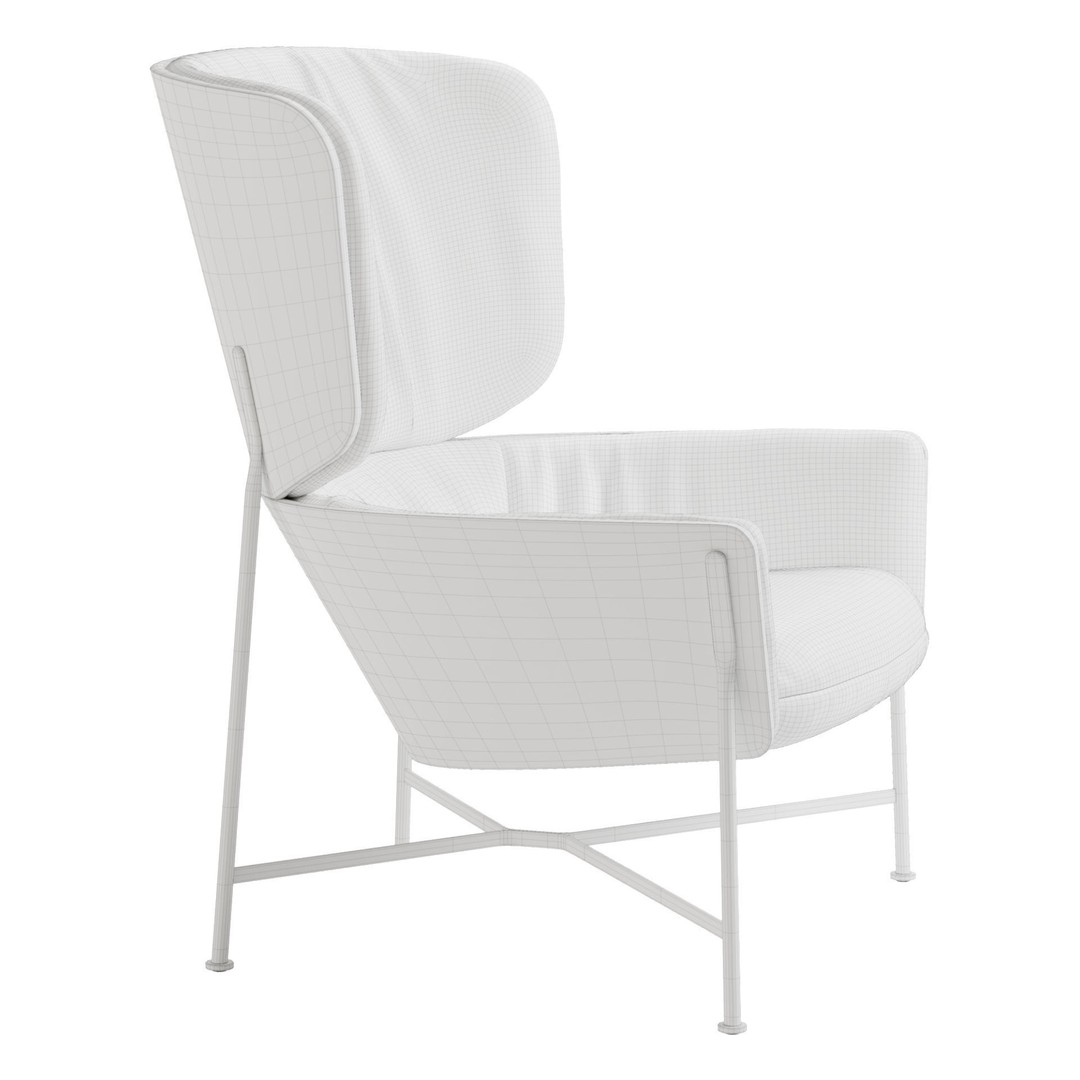 Caristo Armchair 3D Model – Stylish Indoor Armchair, PBR Textures - View 8