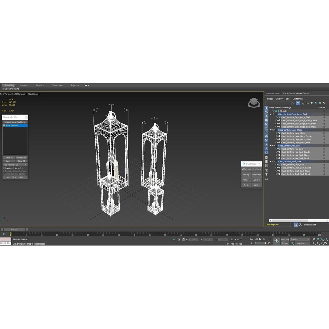 Caleb Handcrafted Metal Outdoor Lantern 3D Model – PBR, FBX, Game-Ready - View 10