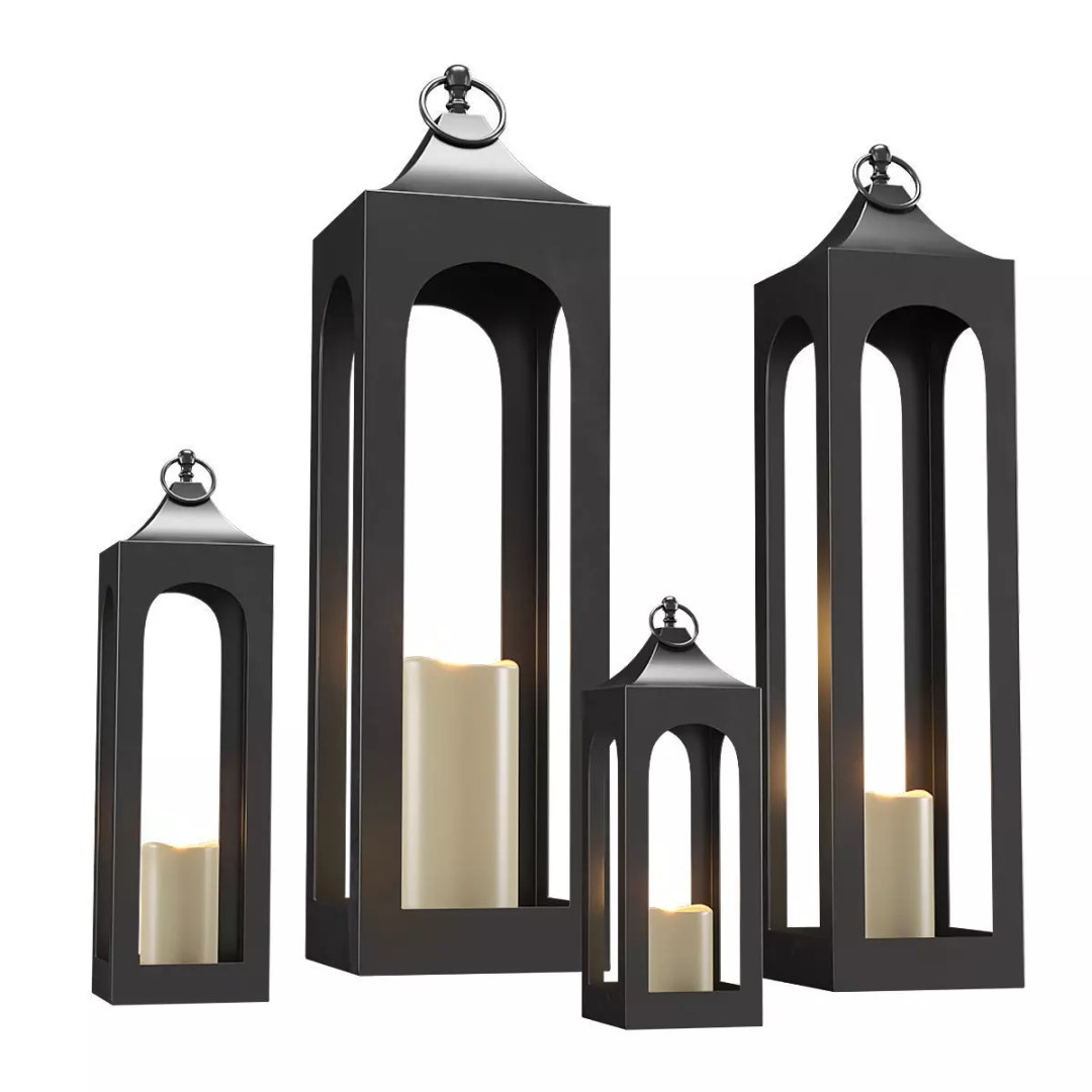 Caleb Handcrafted Metal Outdoor Lantern 3D Model – PBR, FBX, Game-Ready - View 2