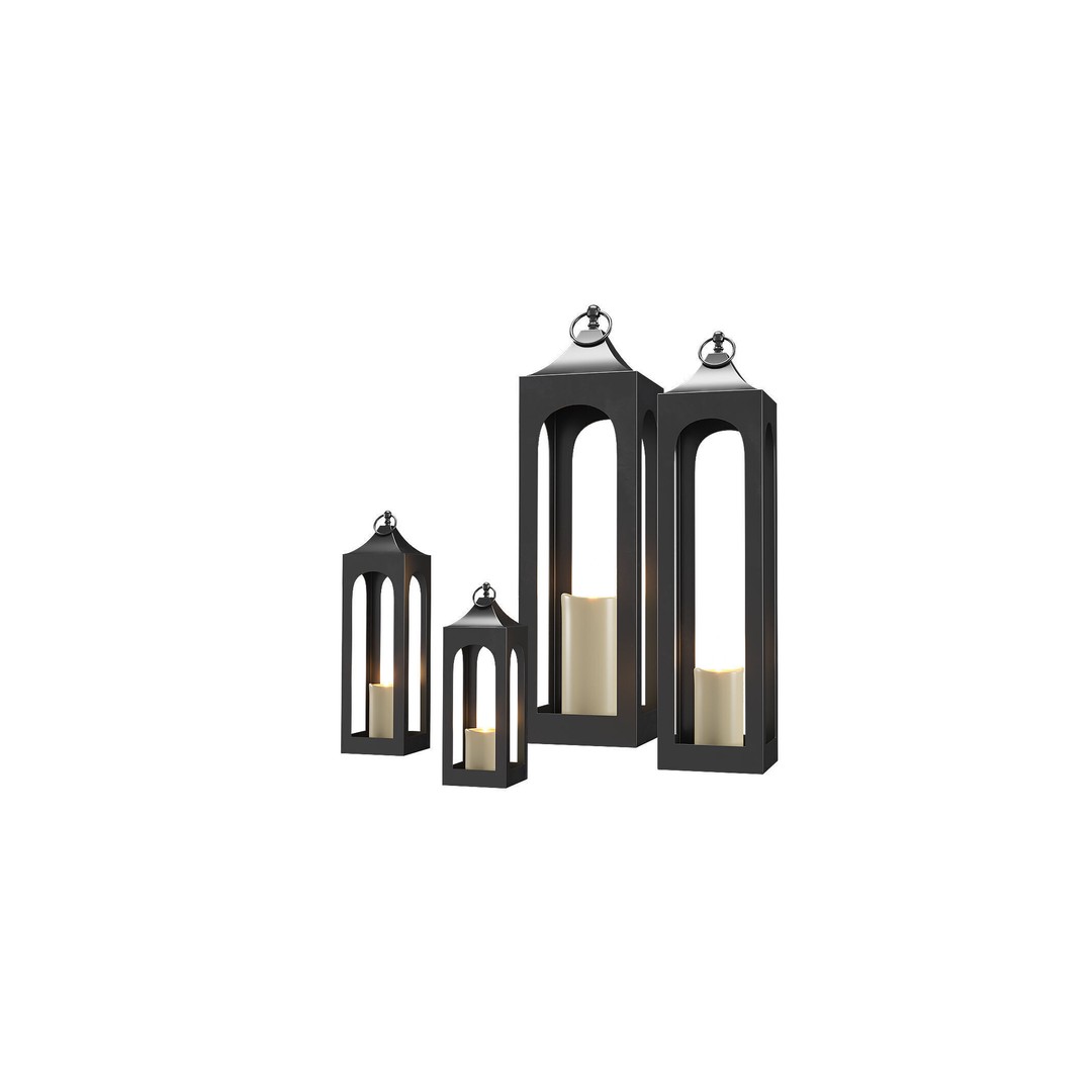 Caleb Handcrafted Metal Outdoor Lantern 3D Model – PBR, FBX, Game-Ready - View 7