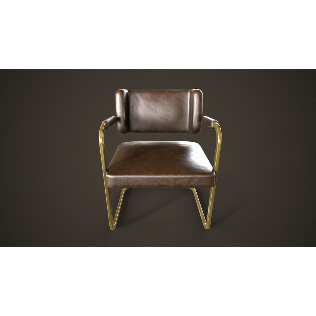Retro Office Chair 3D Model – Low Poly Game Asset, PBR Textures - View 10