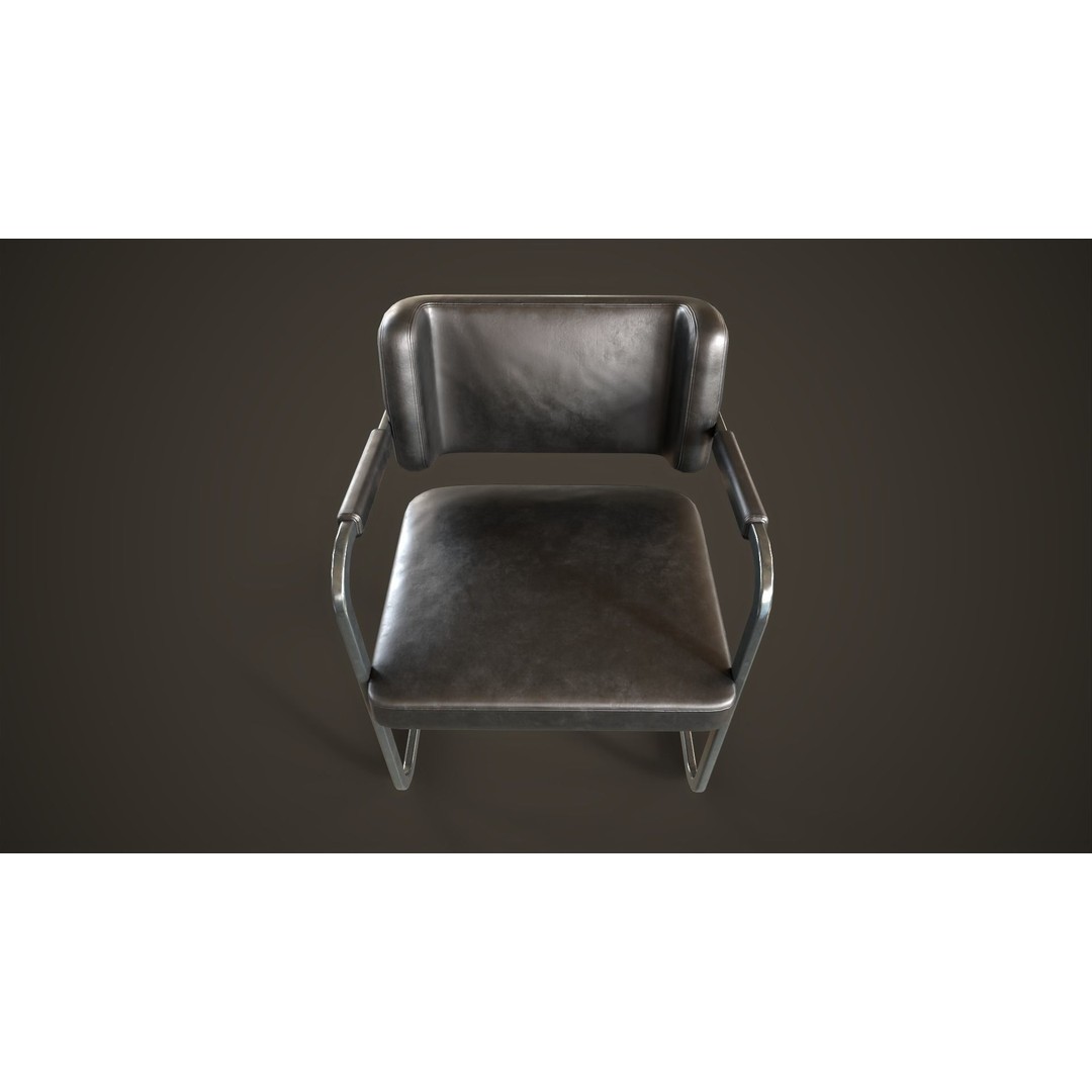Retro Office Chair 3D Model – Low Poly Game Asset, PBR Textures - View 14