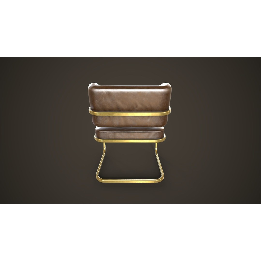 Retro Office Chair 3D Model – Low Poly Game Asset, PBR Textures - View 6