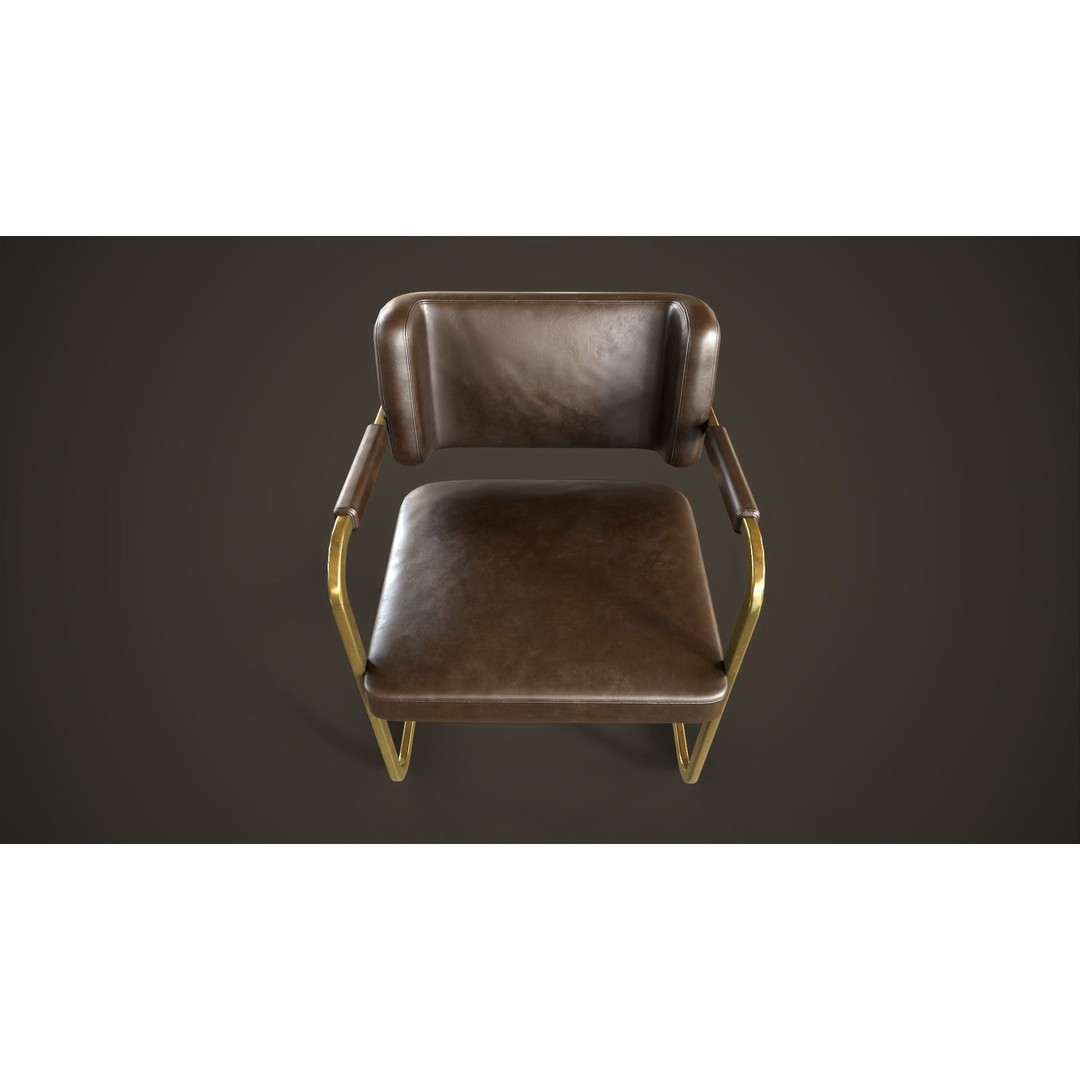 Retro Office Chair 3D Model – Low Poly Game Asset, PBR Textures - View 8
