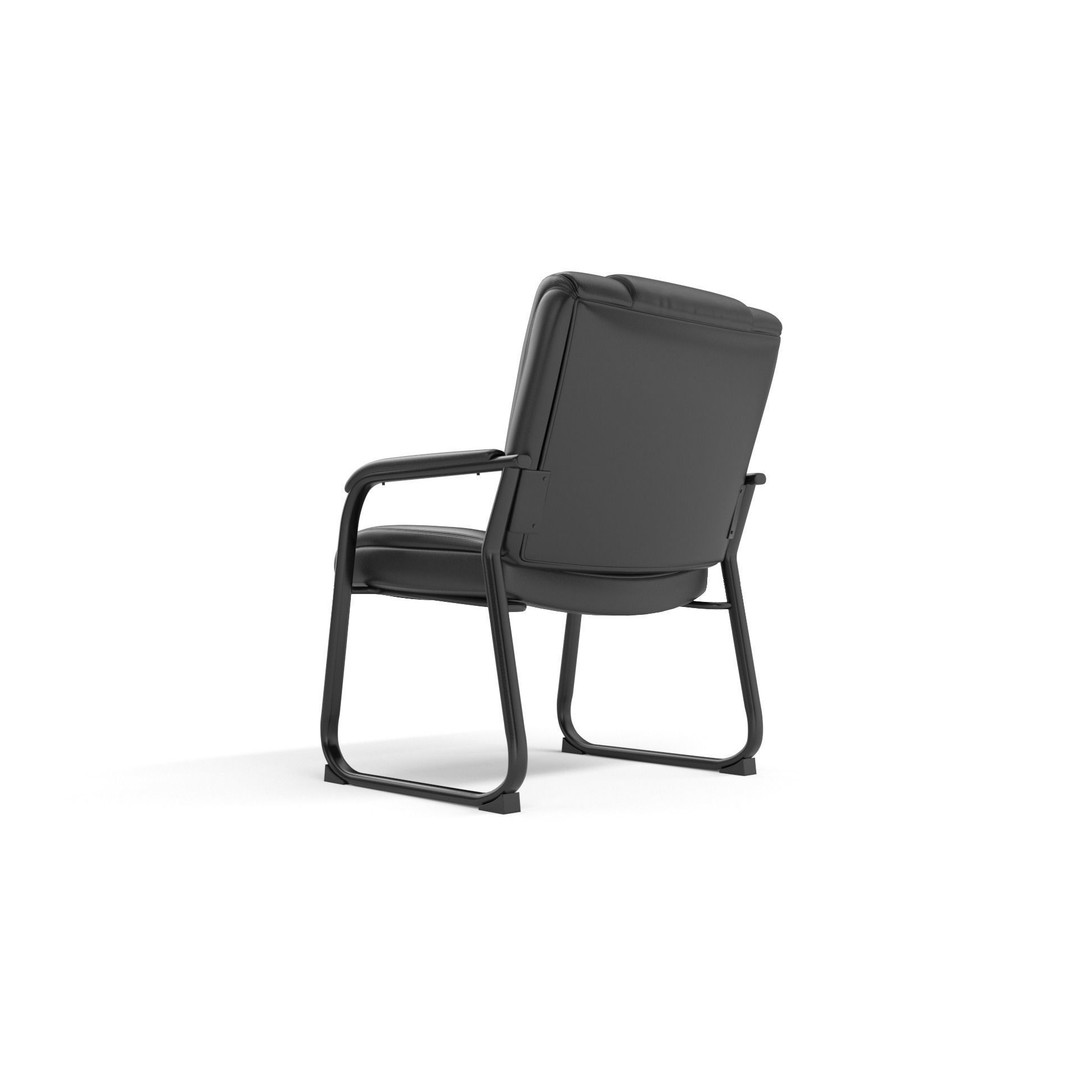 Flash Furniture Reception Chairs 3D Model – Black Leather Soft Armchair, FBX - View 10