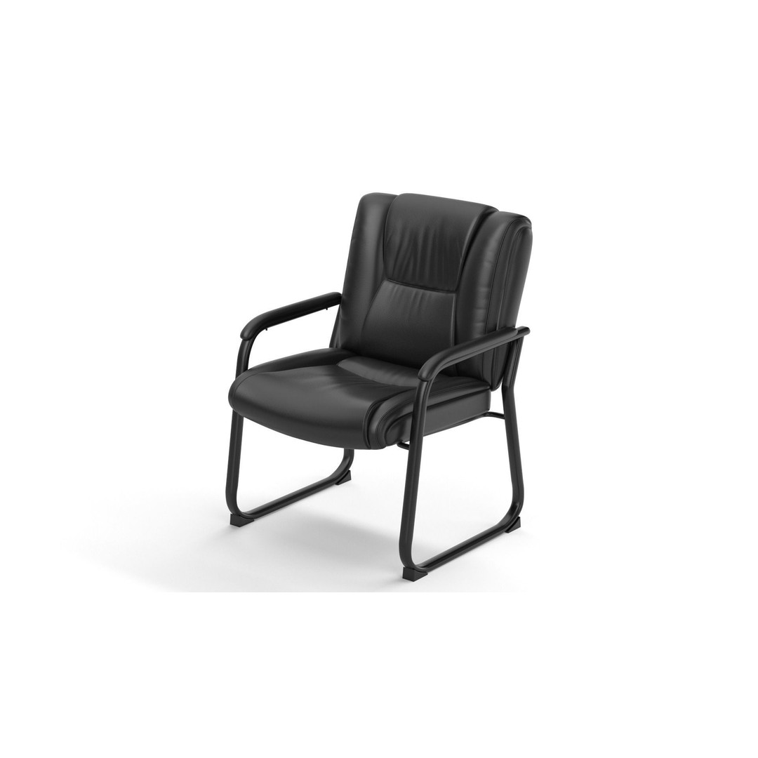 Flash Furniture Reception Chairs 3D Model – Black Leather Soft Armchair, FBX - View 11