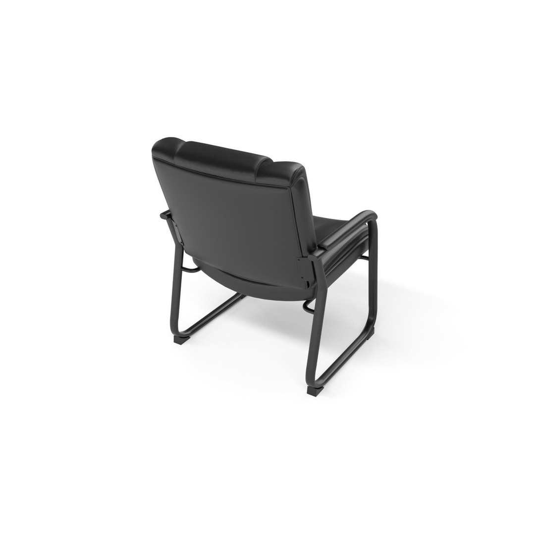 Flash Furniture Reception Chairs 3D Model – Black Leather Soft Armchair, FBX - View 12