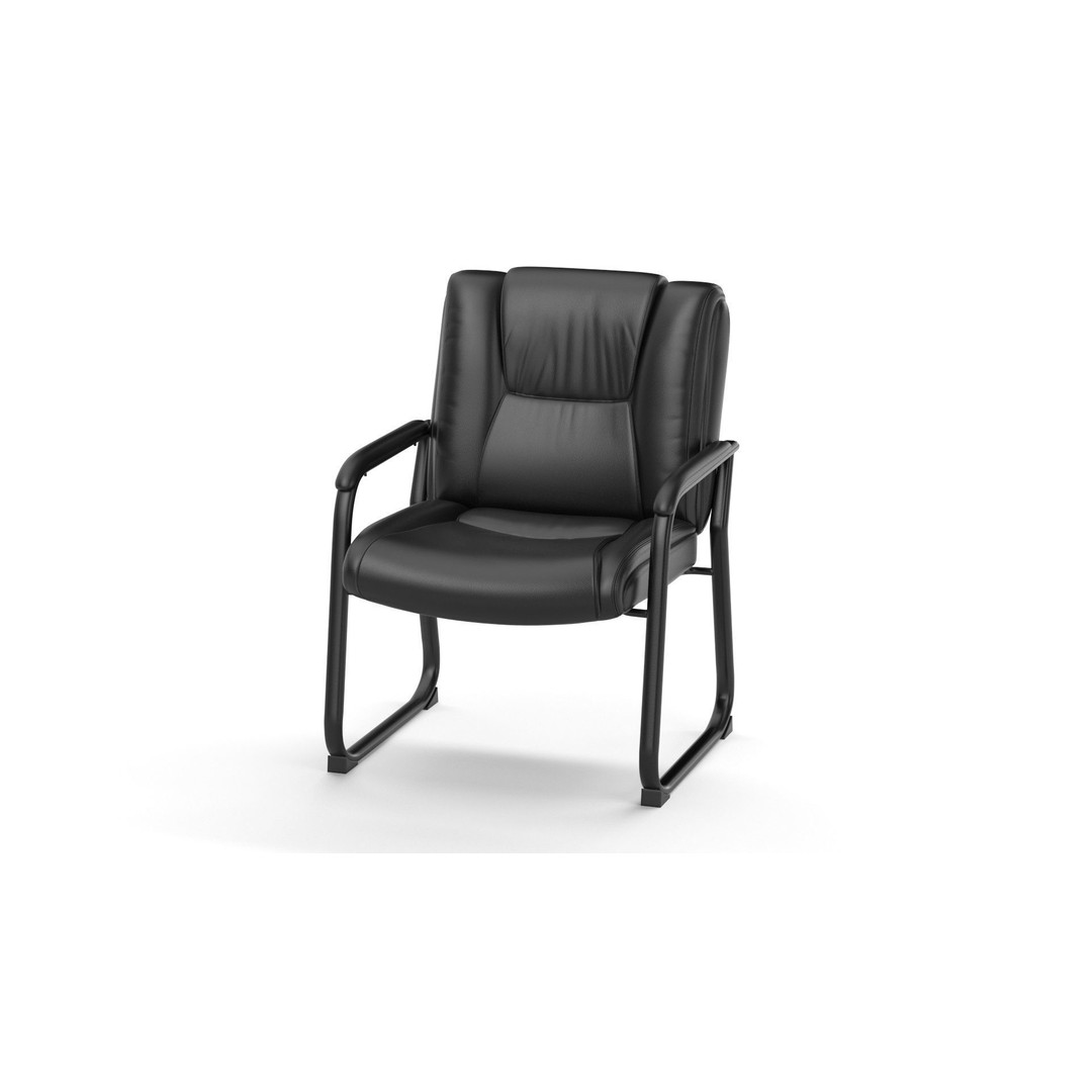 Flash Furniture Reception Chairs 3D Model – Black Leather Soft Armchair, FBX - View 17