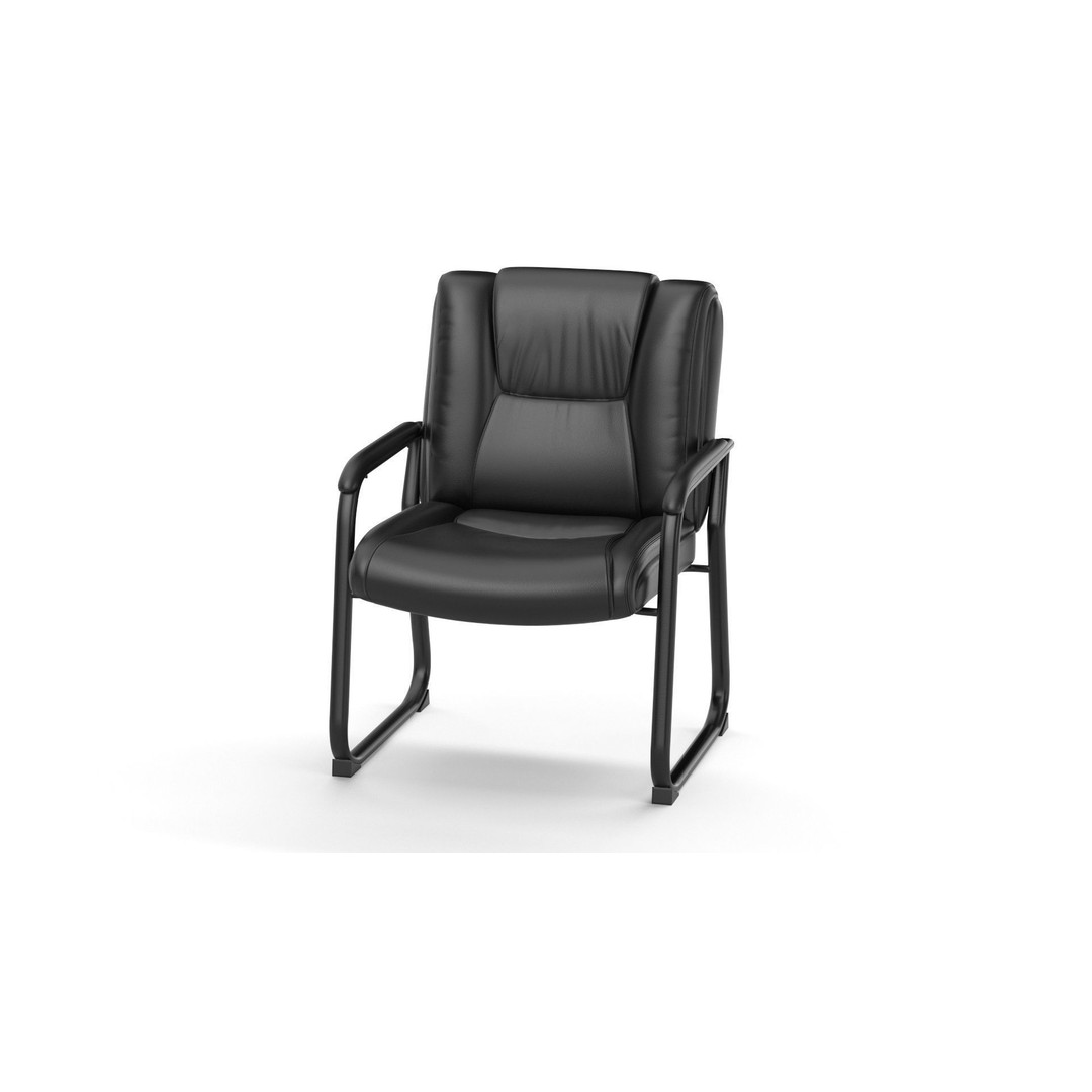 Flash Furniture Reception Chairs 3D Model – Black Leather Soft Armchair, FBX - View 18