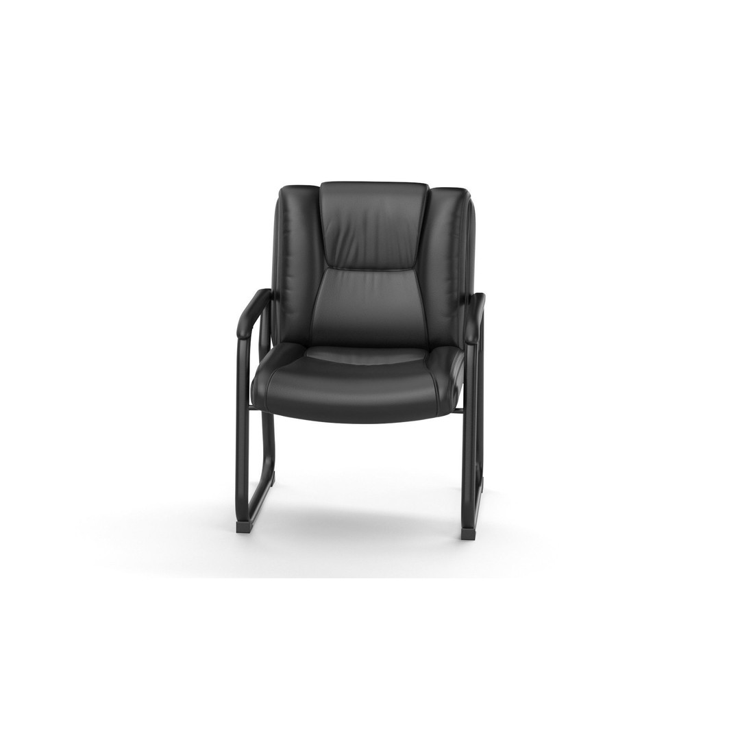 Flash Furniture Reception Chairs 3D Model – Black Leather Soft Armchair, FBX - View 19