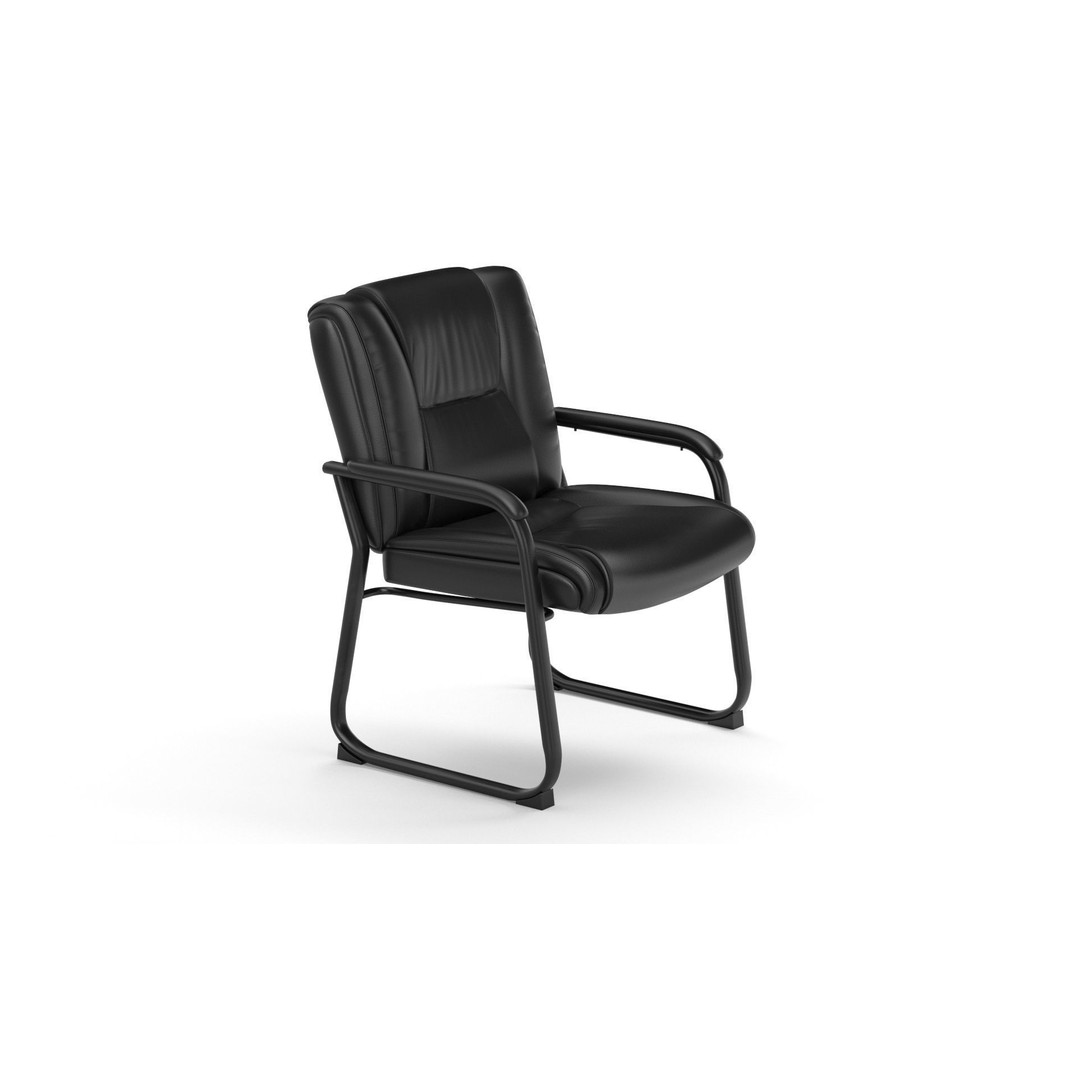 Flash Furniture Reception Chairs 3D Model – Black Leather Soft Armchair, FBX - View 22