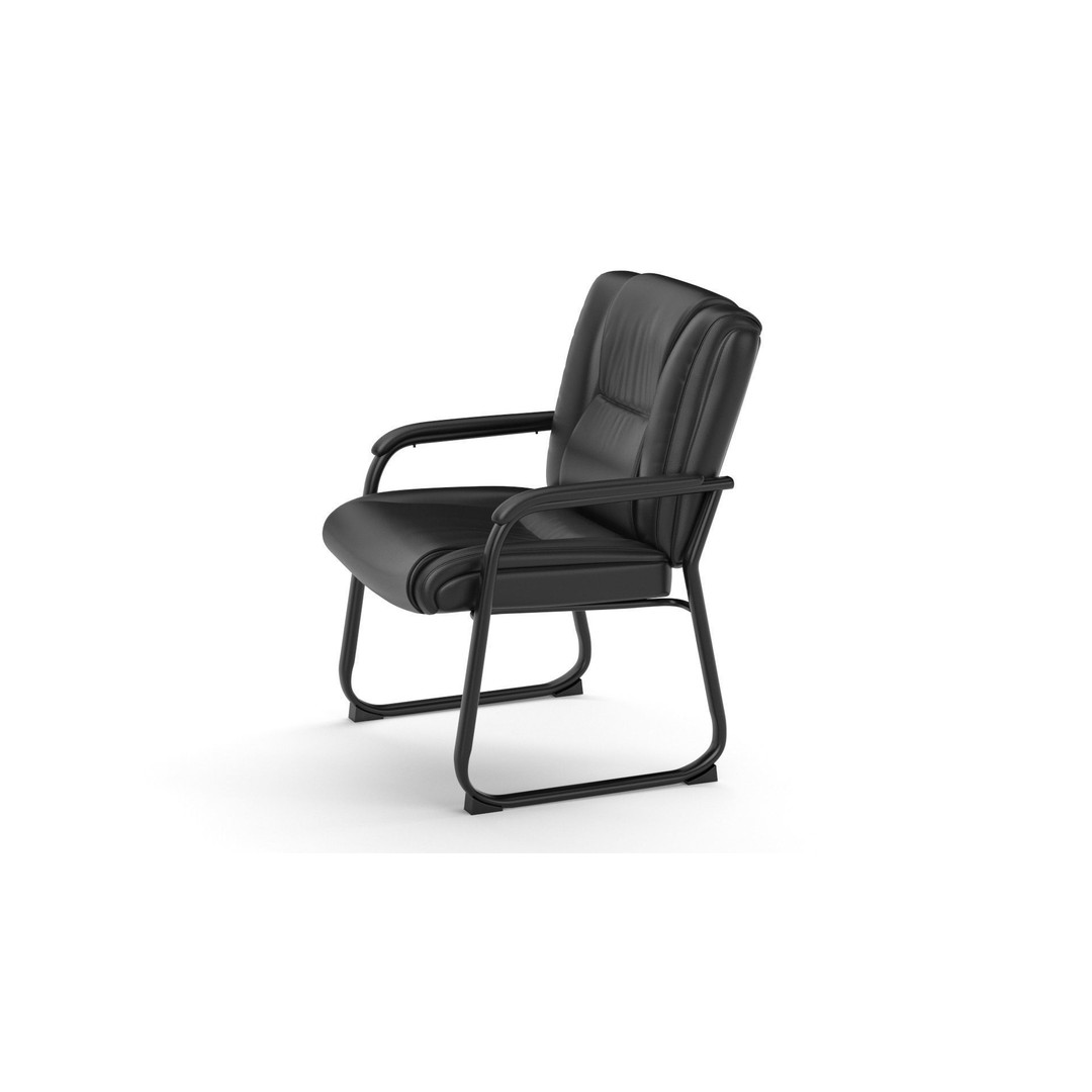 Flash Furniture Reception Chairs 3D Model – Black Leather Soft Armchair, FBX - View 31
