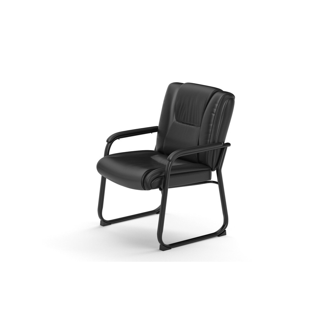 Flash Furniture Reception Chairs 3D Model – Black Leather Soft Armchair, FBX - View 32