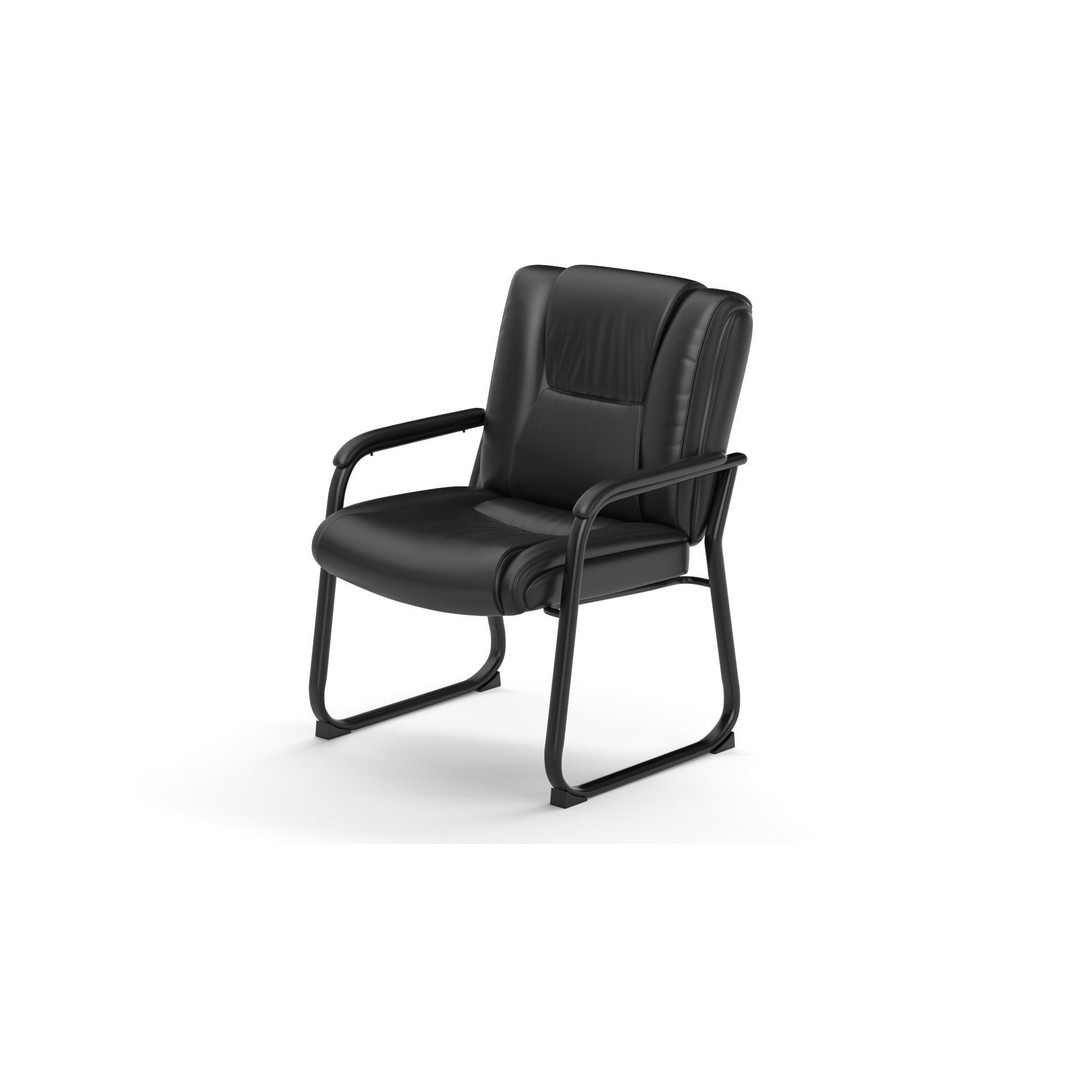 Flash Furniture Reception Chairs 3D Model – Black Leather Soft Armchair, FBX - View 33