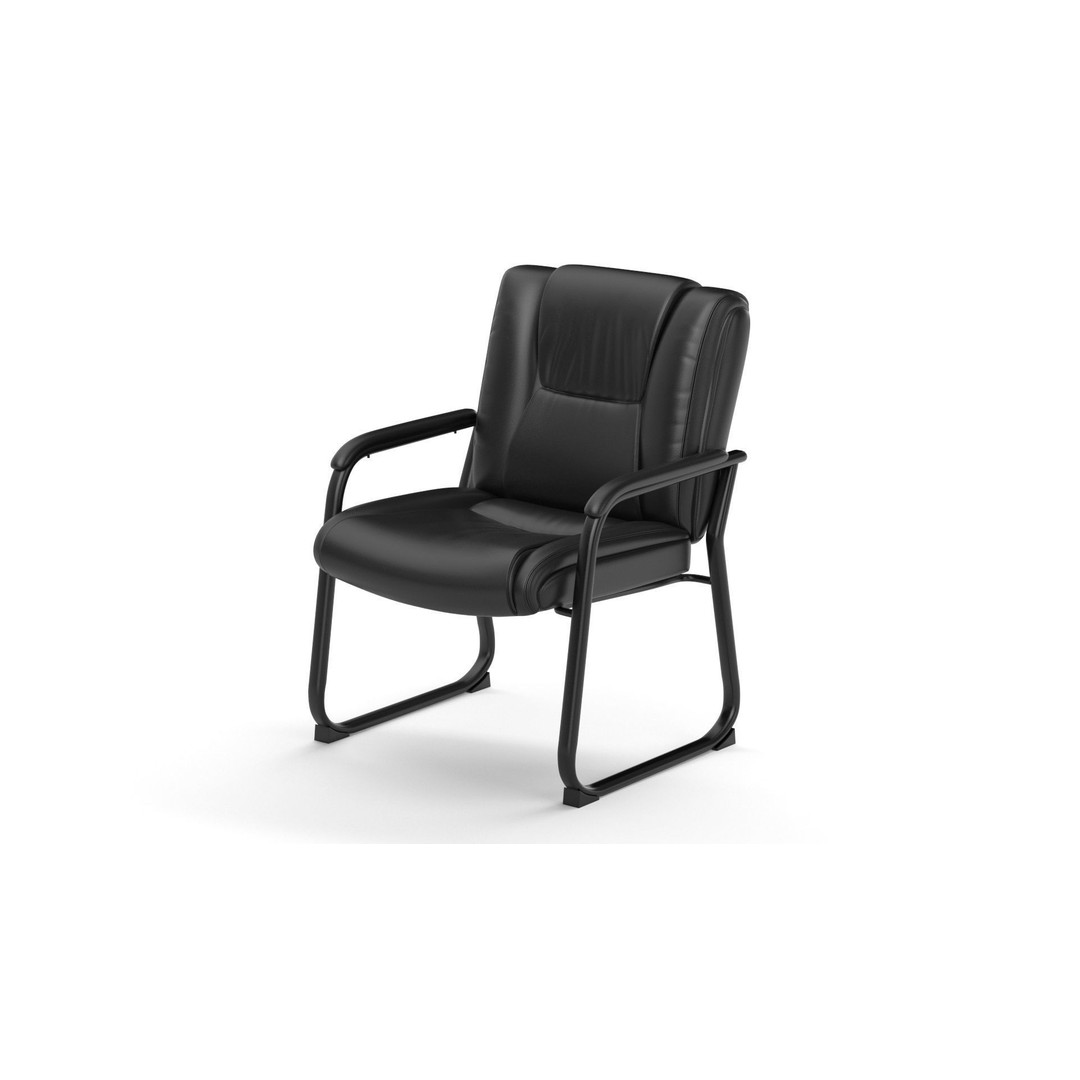 Flash Furniture Reception Chairs 3D Model – Black Leather Soft Armchair, FBX - View 34