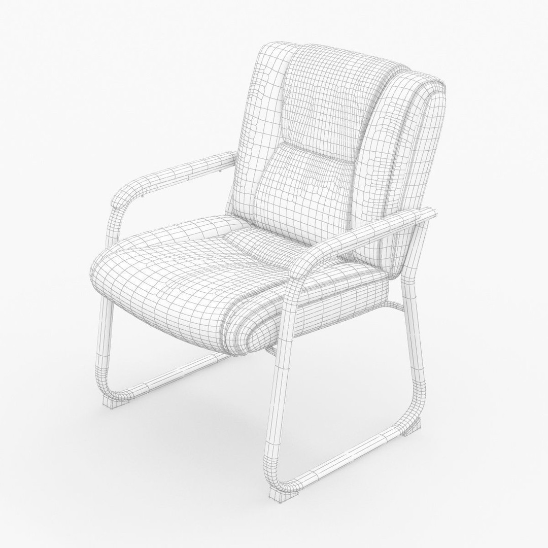 Flash Furniture Reception Chairs 3D Model – Black Leather Soft Armchair, FBX - View 35