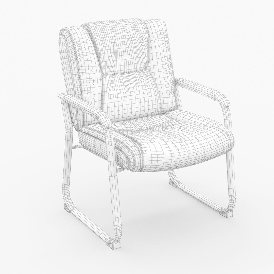 Flash Furniture Reception Chairs 3D Model – Black Leather Soft Armchair, FBX - View 37