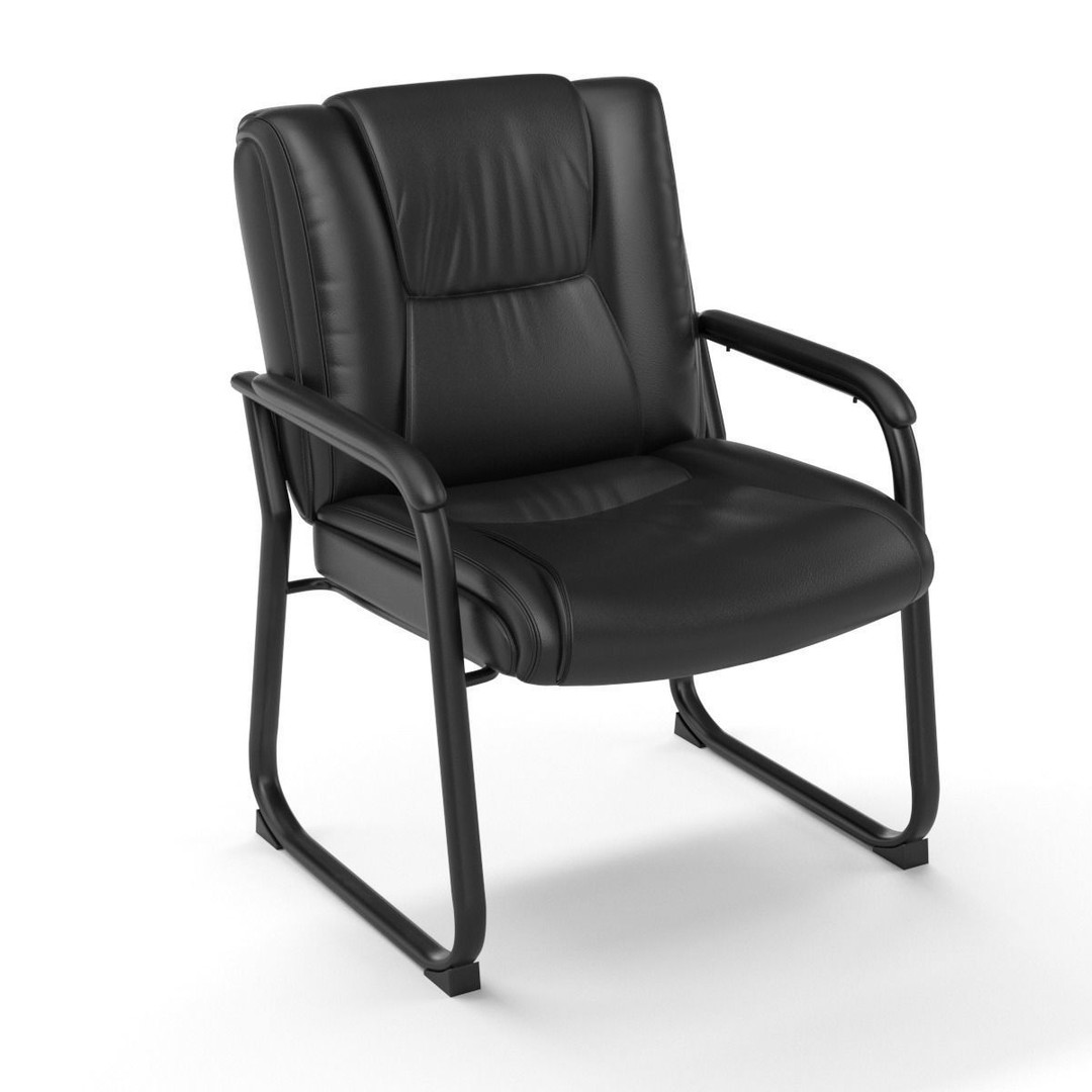 Flash Furniture Reception Chairs 3D Model – Black Leather Soft Armchair, FBX - View 38