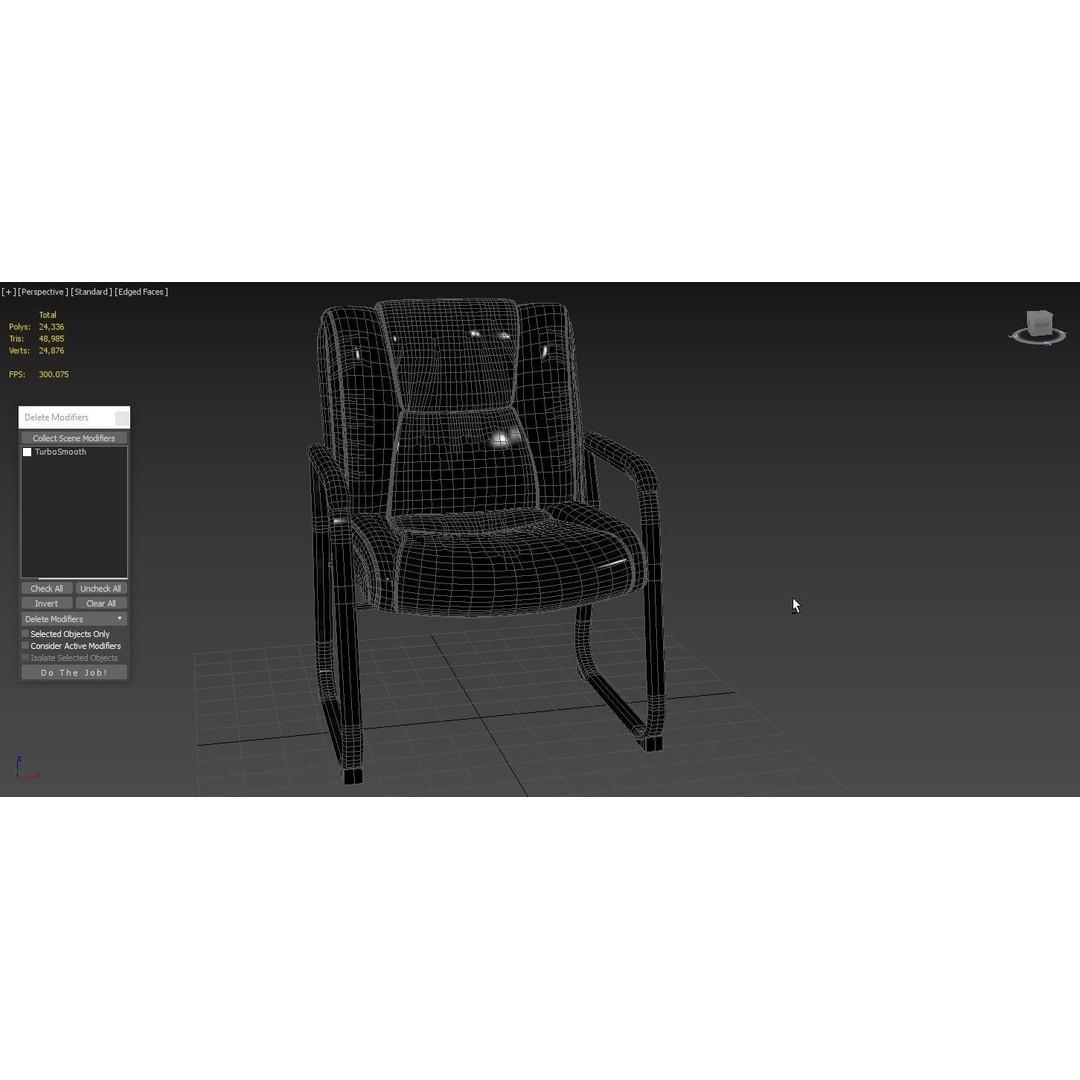 Flash Furniture Reception Chairs 3D Model – Black Leather Soft Armchair, FBX - View 5