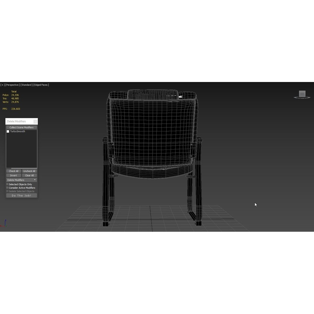 Flash Furniture Reception Chairs 3D Model – Black Leather Soft Armchair, FBX - View 7