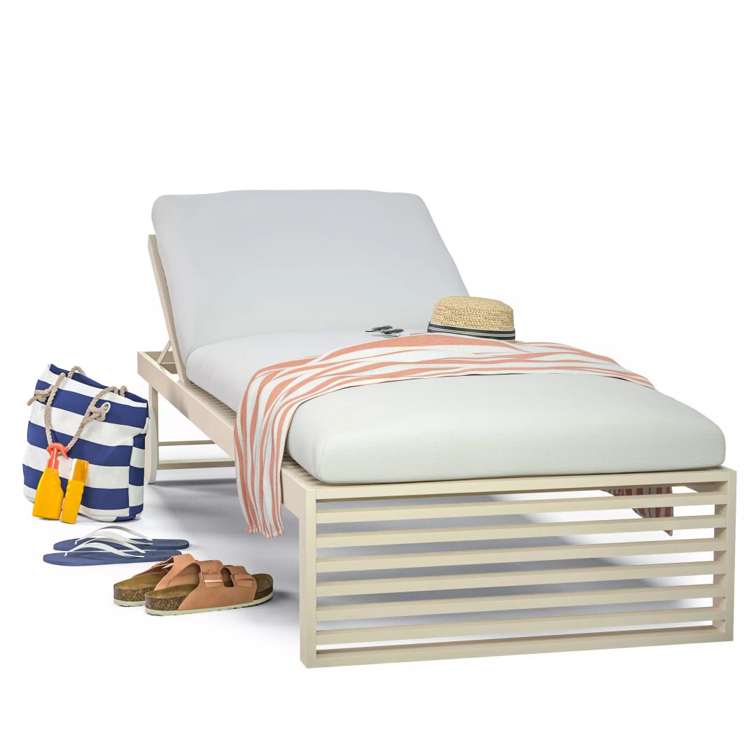 Beach Sunbed and Sandals Collection 3D Model – High Poly Outdoor Asset, FBX, OBJ - View 2