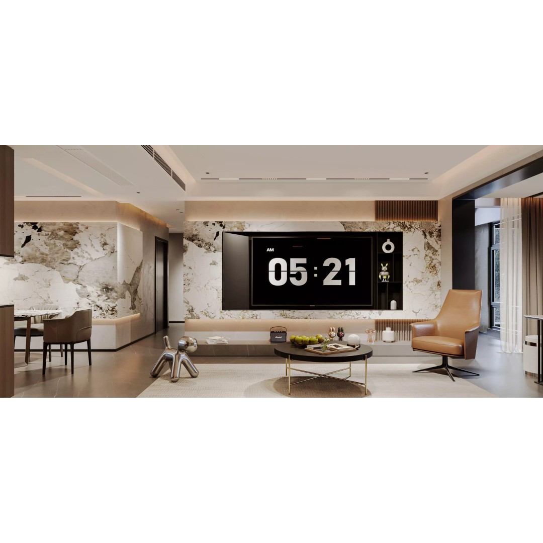 Nighttime Apartment Interior 3D Model – Luxurious Living Room, FBX, OBJ - View 2
