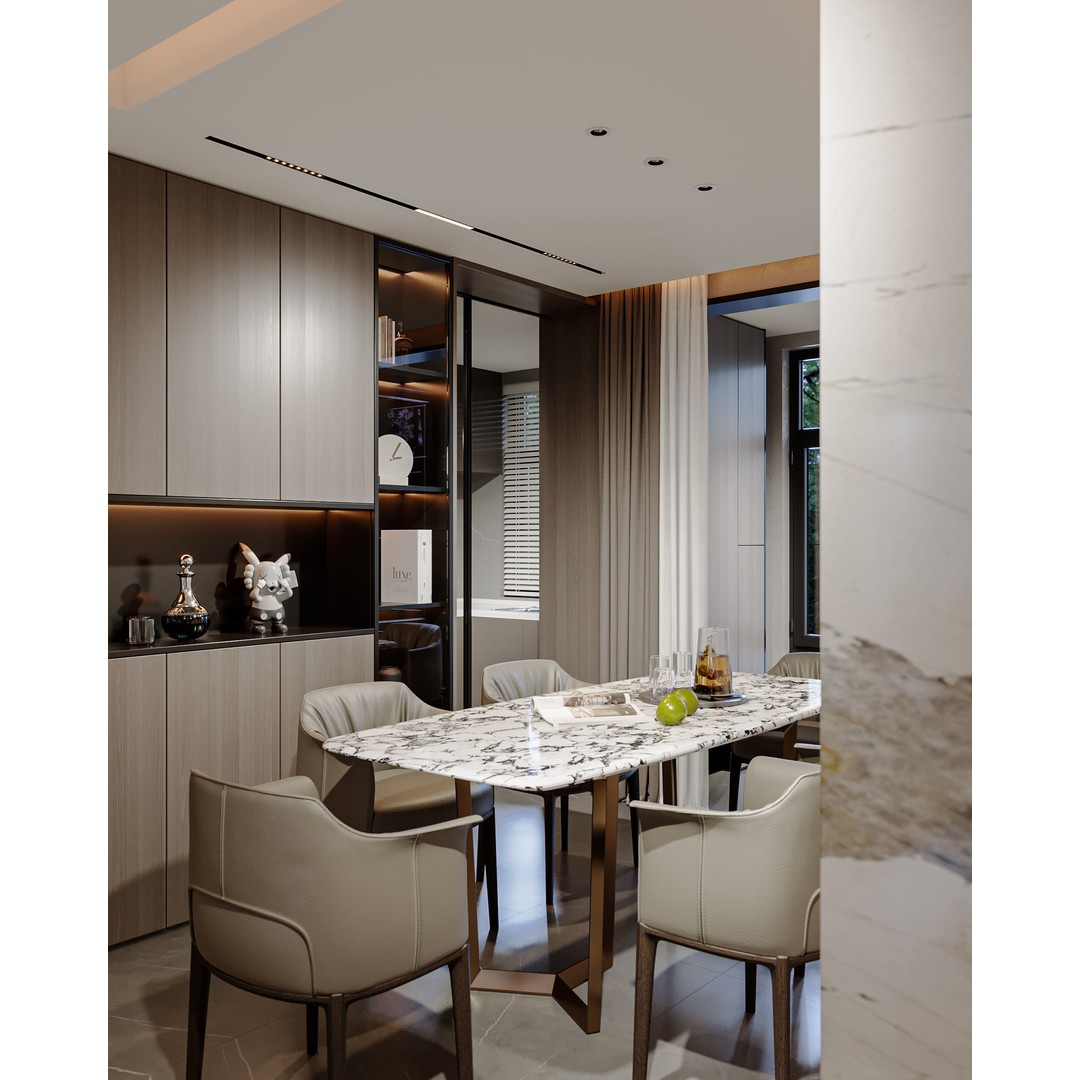 Nighttime Apartment Interior 3D Model – Luxurious Living Room, FBX, OBJ - View 8