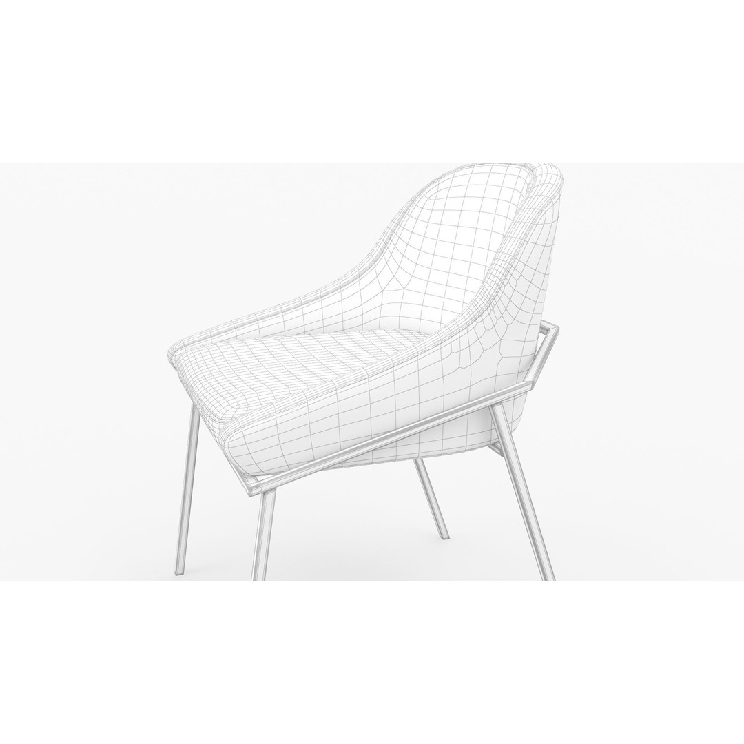 IZOARD Upholstered Metal Chair 3D Model – High Quality PBR Asset, FBX - View 12