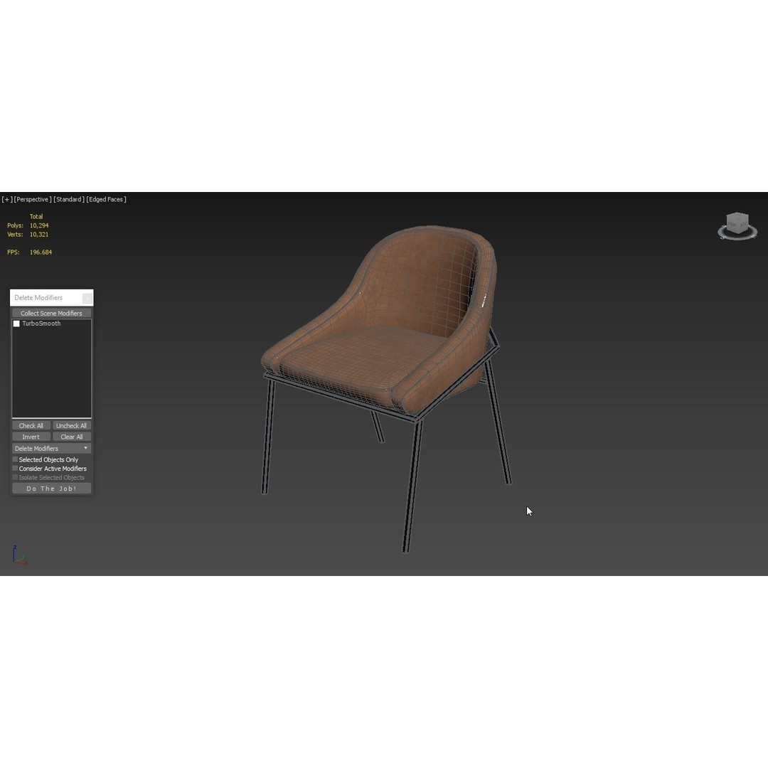 IZOARD Upholstered Metal Chair 3D Model – High Quality PBR Asset, FBX - View 6