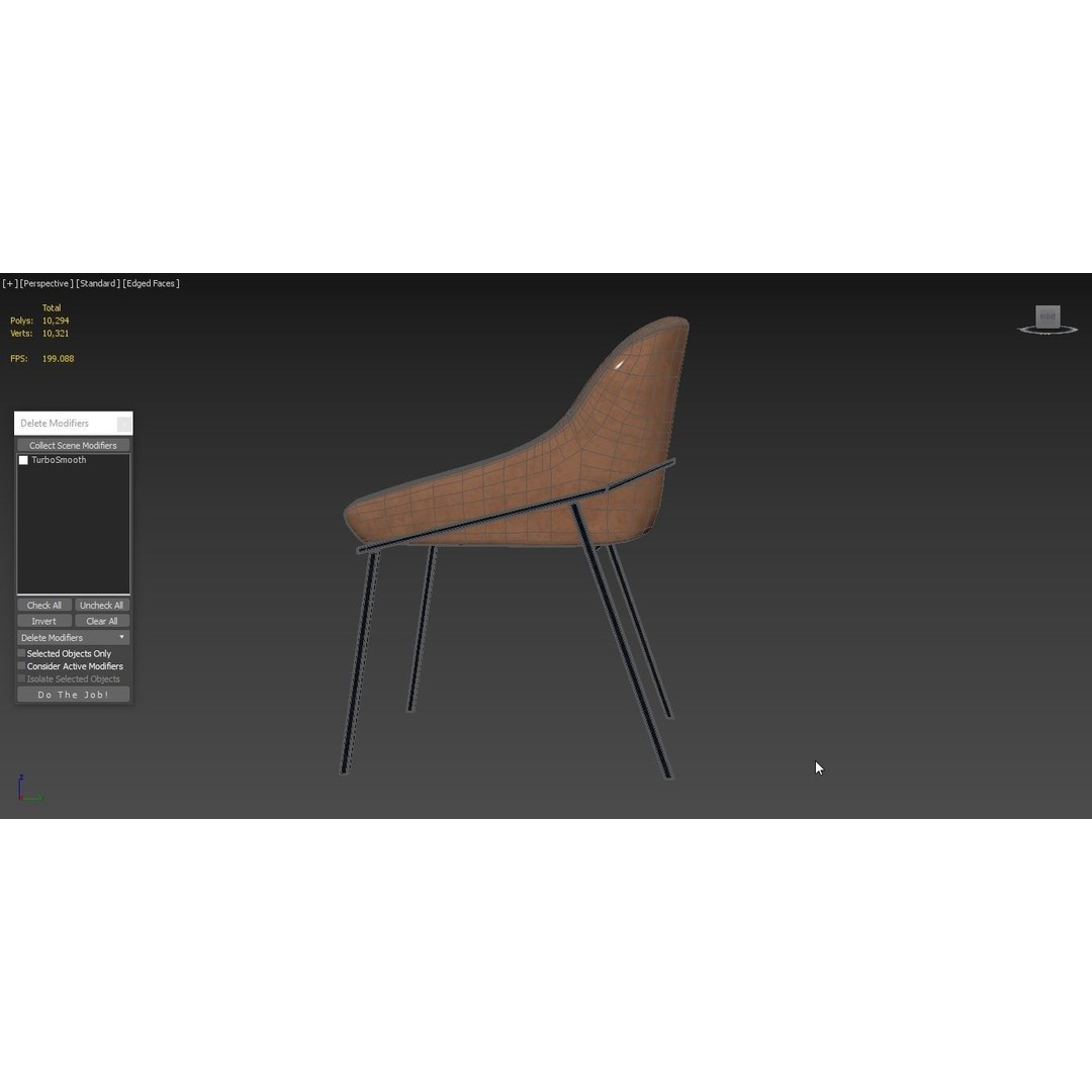 IZOARD Upholstered Metal Chair 3D Model – High Quality PBR Asset, FBX - View 7