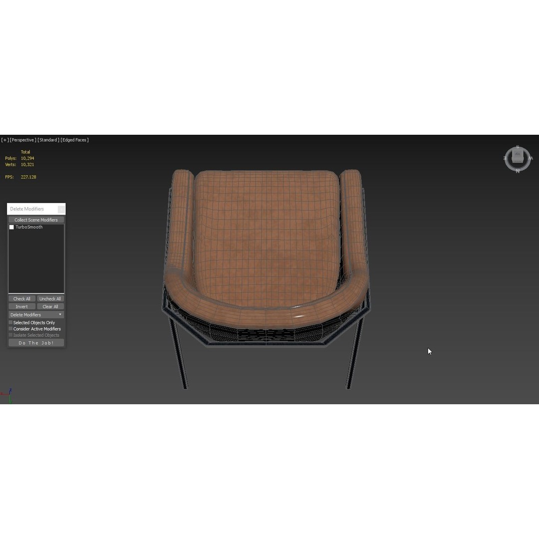 IZOARD Upholstered Metal Chair 3D Model – High Quality PBR Asset, FBX - View 8