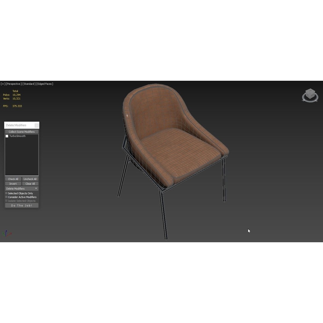 IZOARD Upholstered Metal Chair 3D Model – High Quality PBR Asset, FBX - View 9