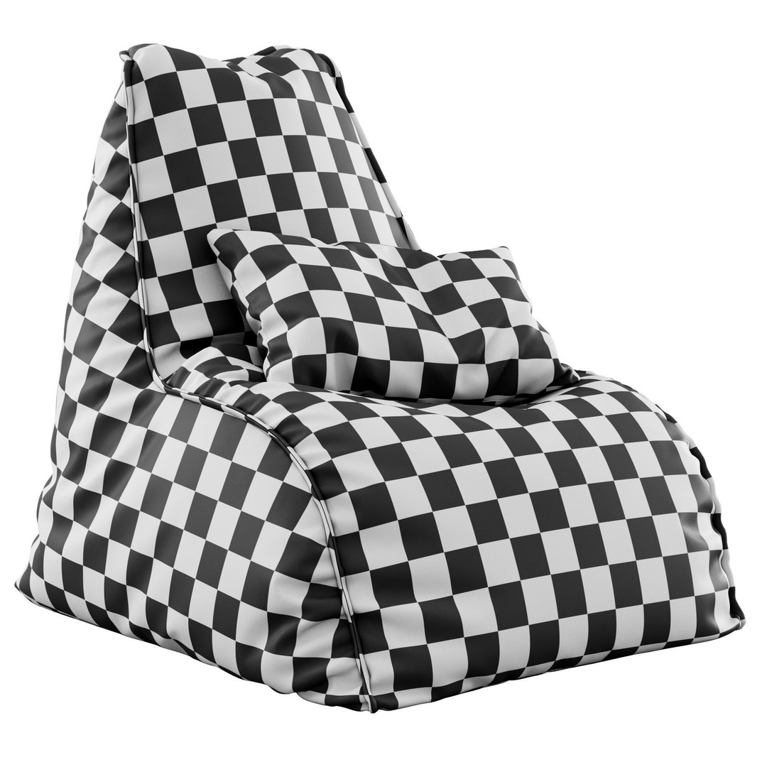 Bean Bag Chair & Pouf 3D Model – Modern Furniture, FBX