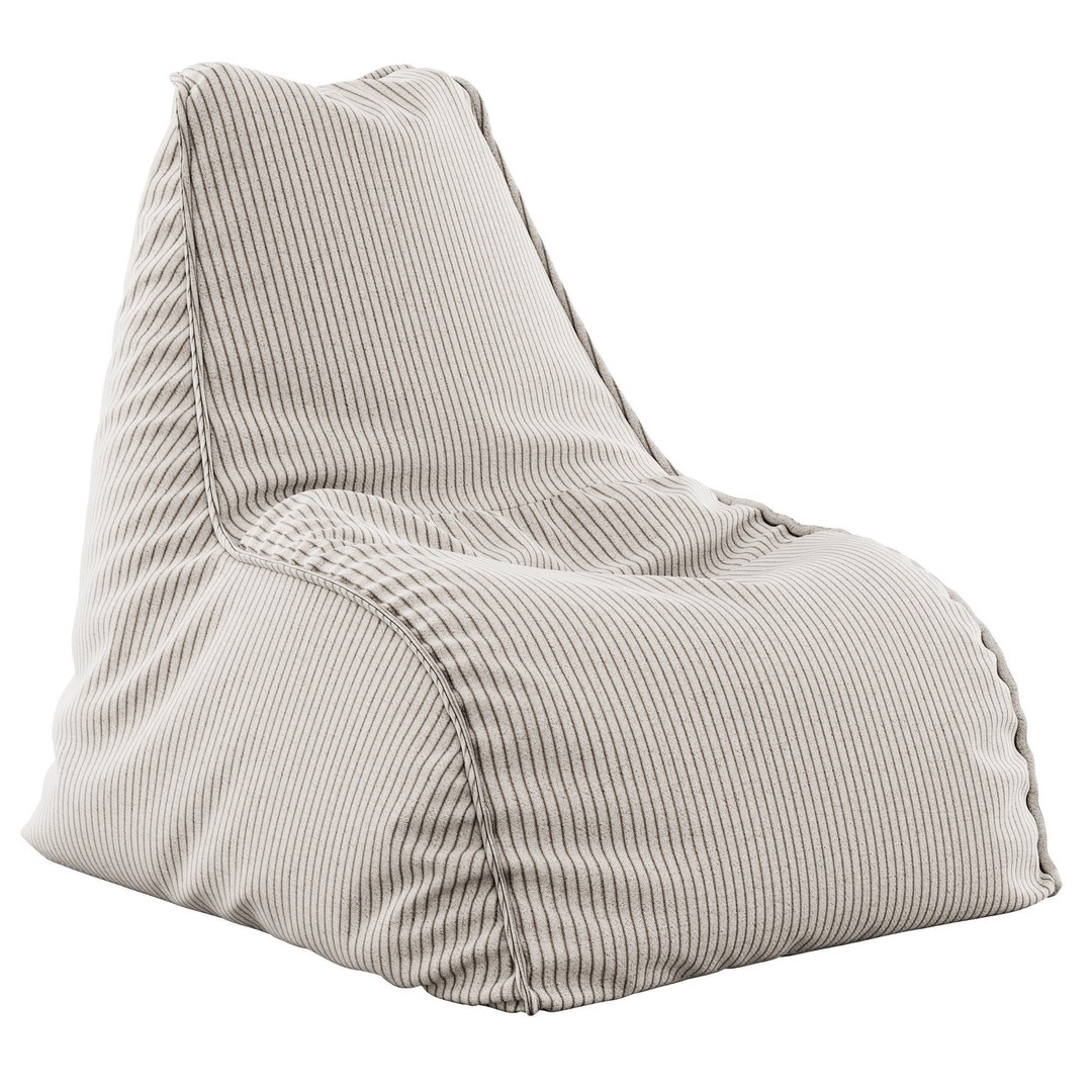 Bean Bag Chair & Pouf 3D Model – Modern Furniture, FBX - View 3