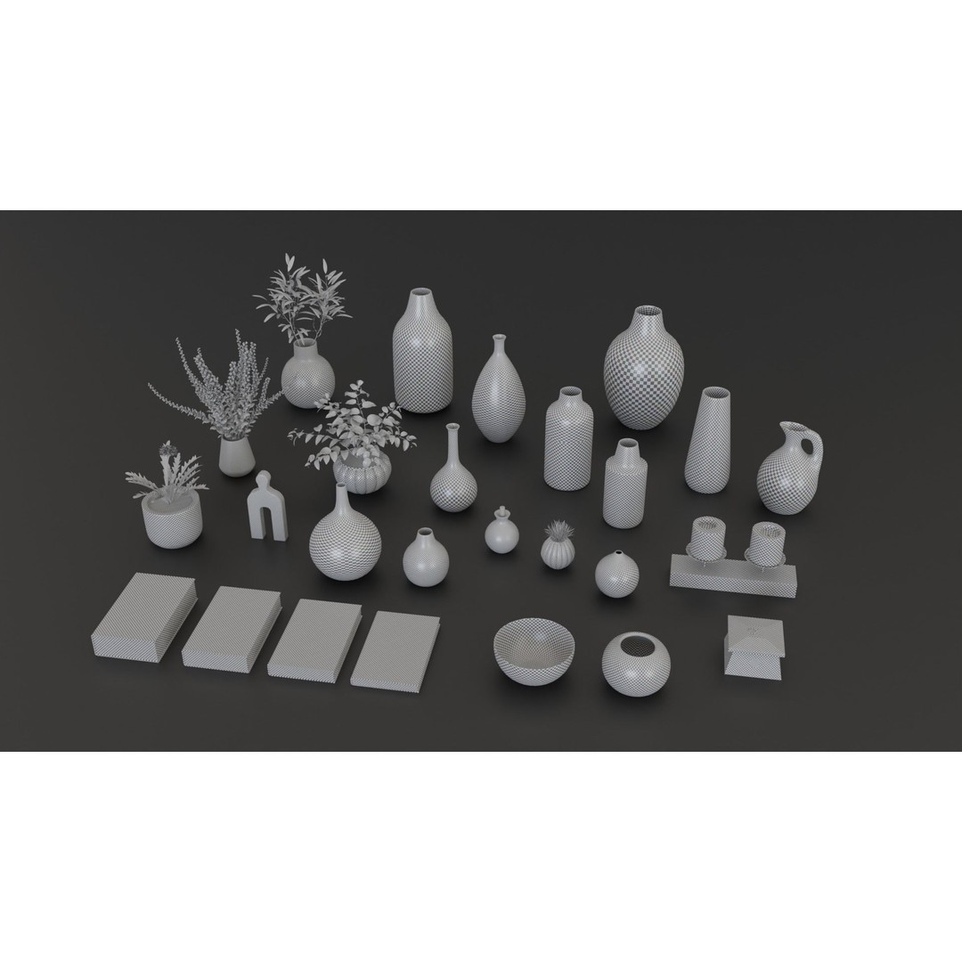 Decorative Interior Objects 3D Model – PBR Textures, FBX, OBJ Formats - View 15