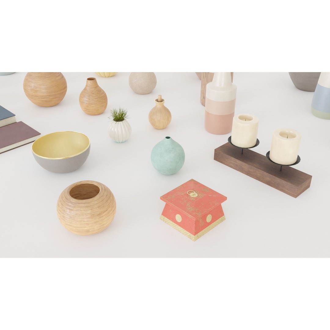 Decorative Interior Objects 3D Model – PBR Textures, FBX, OBJ Formats - View 7