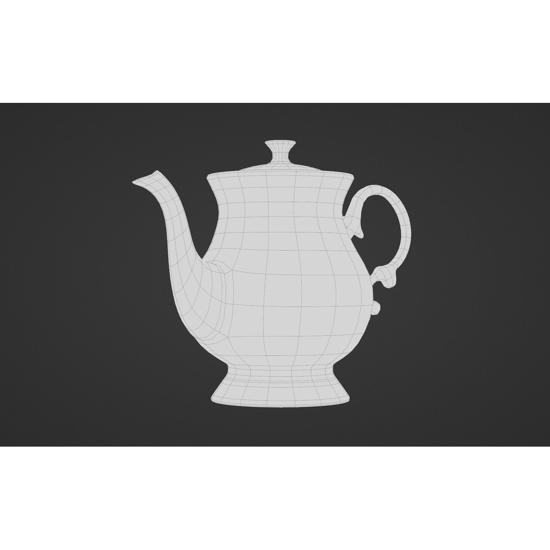 Tea Set 3D Model – High Poly Tableware Scene, Blender, FBX, OBJ - View 14