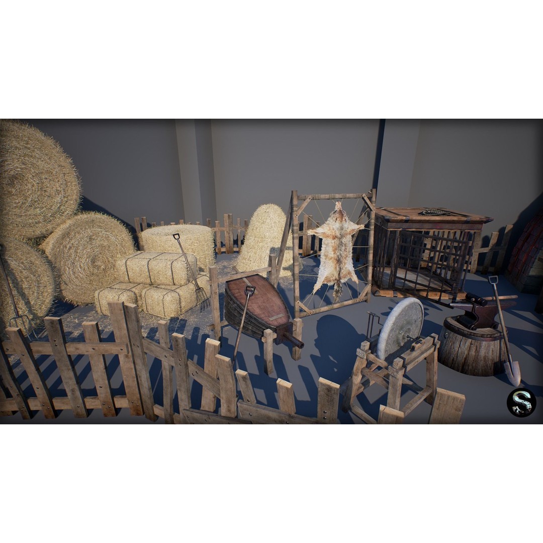 Medieval Props Pack 2 3D Model – Low Poly Fantasy Assets, FBX - View 3