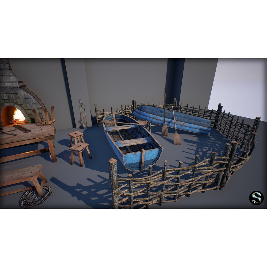 Medieval Props Pack 2 3D Model – Low Poly Fantasy Assets, FBX - View 5