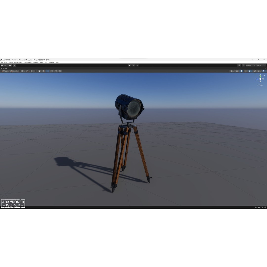 Vintage Spotlight 3D Model – Low Poly Game Asset for Interior Use