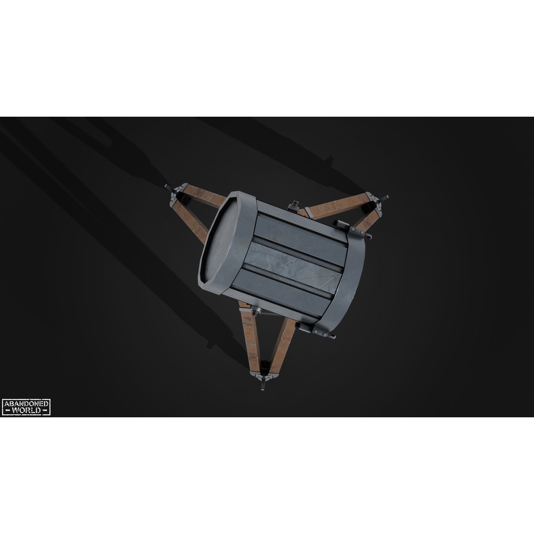 Vintage Spotlight 3D Model – Low Poly Game Asset for Interior Use - View 11