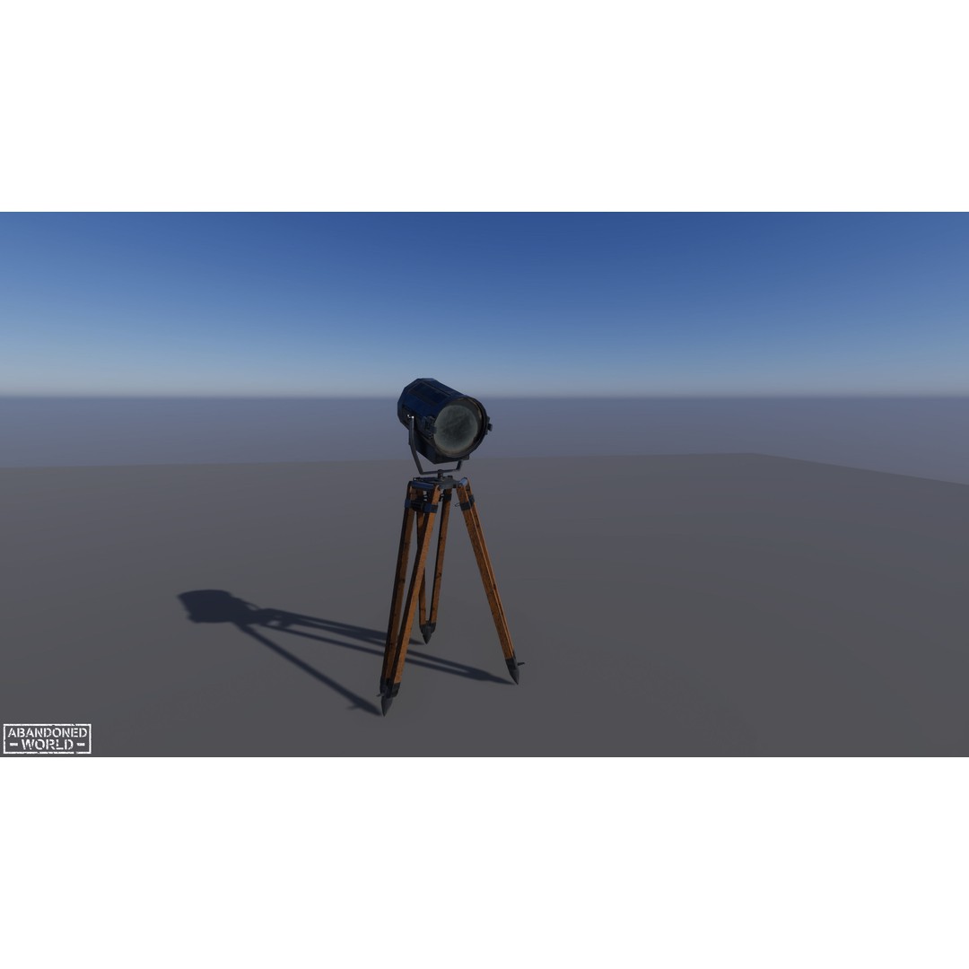 Vintage Spotlight 3D Model – Low Poly Game Asset for Interior Use - View 15
