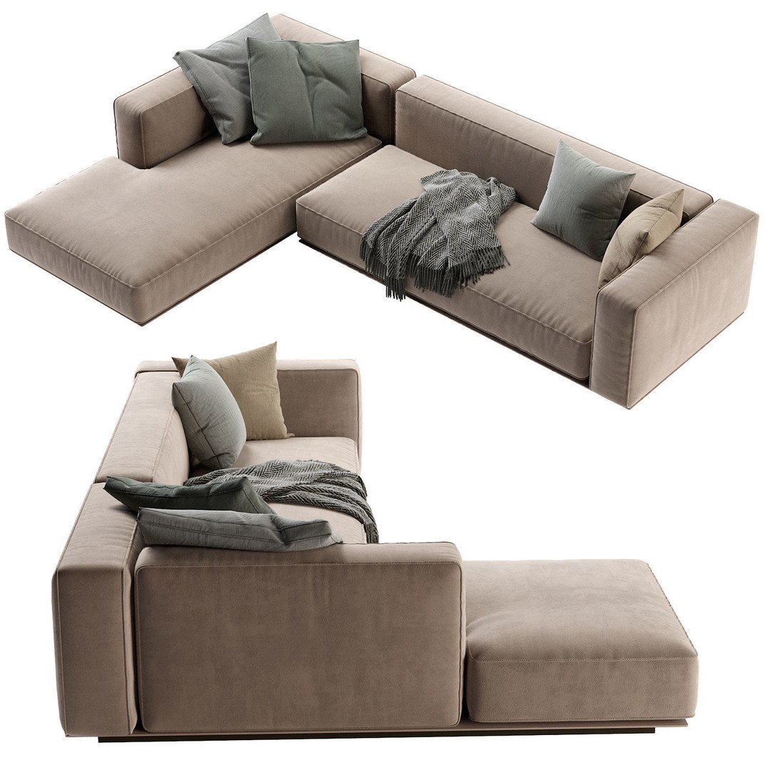 Flexform Grandmare Sofa 3D Model – Contemporary Furniture, FBX, OBJ