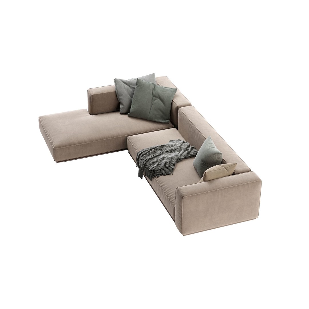 Flexform Grandmare Sofa 3D Model – Contemporary Furniture, FBX, OBJ - View 19