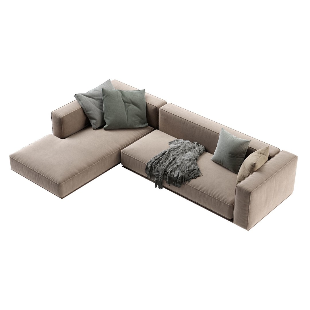 Flexform Grandmare Sofa 3D Model – Contemporary Furniture, FBX, OBJ - View 21