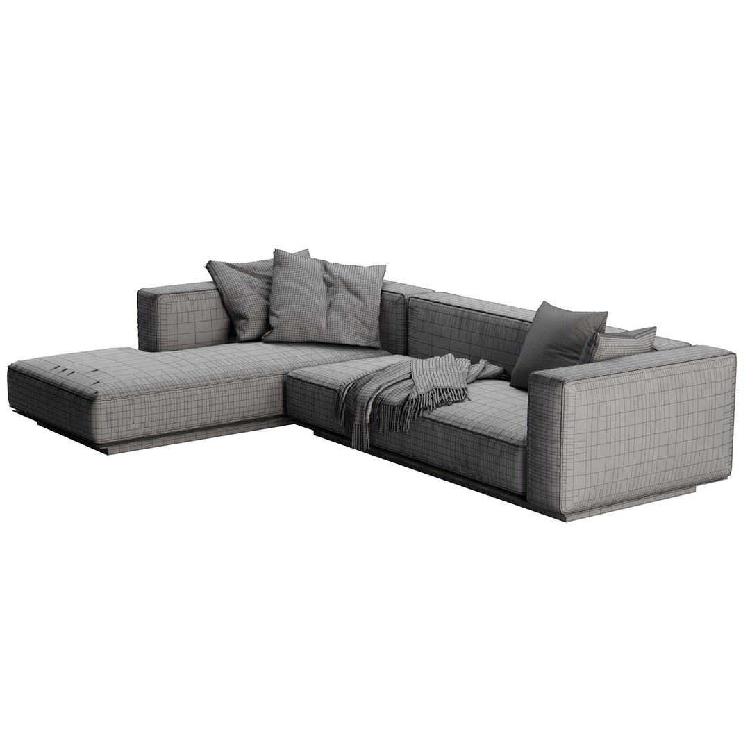 Flexform Grandmare Sofa 3D Model – Contemporary Furniture, FBX, OBJ - View 22