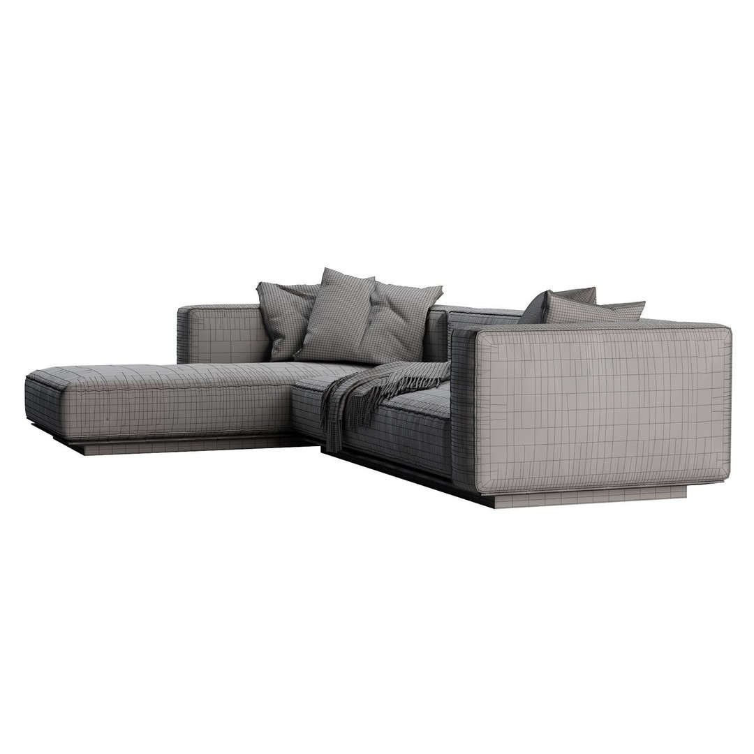 Flexform Grandmare Sofa 3D Model – Contemporary Furniture, FBX, OBJ - View 24
